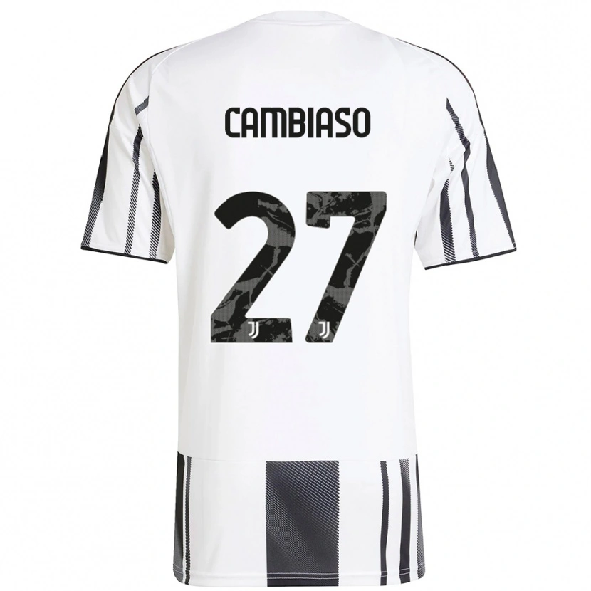 Danxen Dames Andrea Cambiaso #27 Wit Zwart Thuisshirt Thuistenue 2025/26 T-Shirt