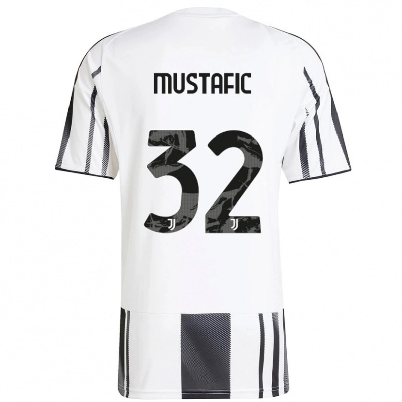 Danxen Dames Emma Mustafic #32 Wit Zwart Thuisshirt Thuistenue 2025/26 T-Shirt