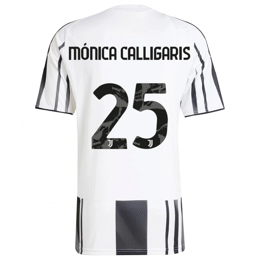 Danxen Dames Viola Mónica Calligaris #25 Wit Zwart Thuisshirt Thuistenue 2025/26 T-Shirt