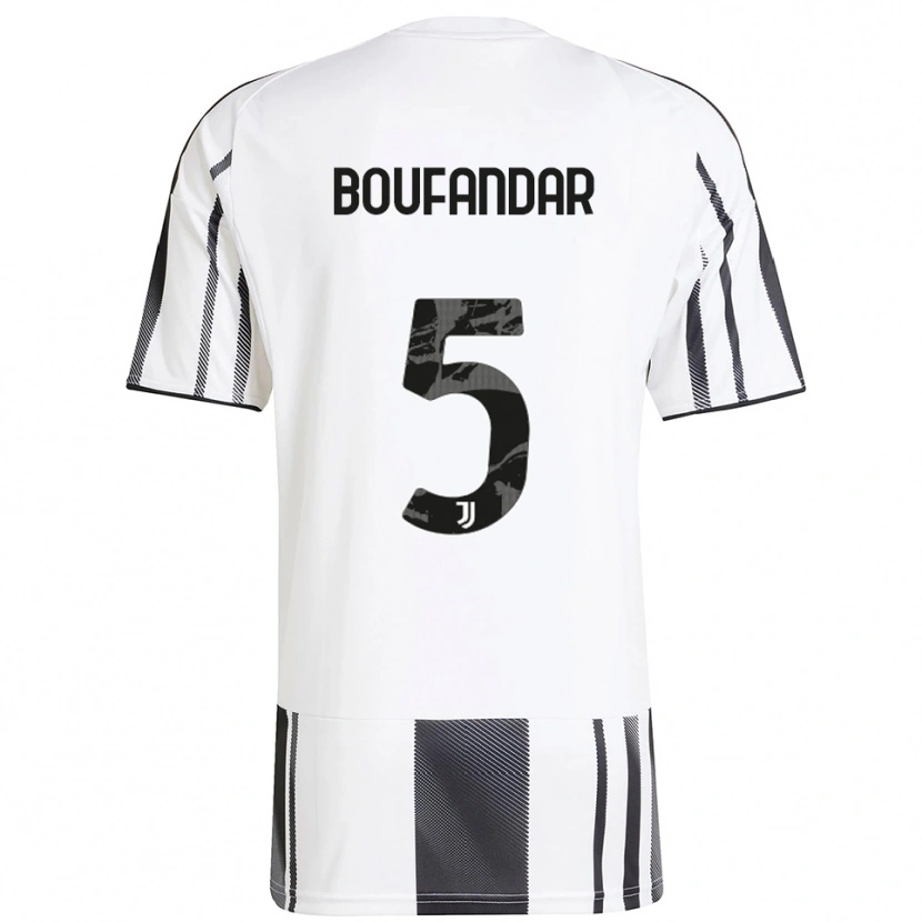 Danxen Dames Adam Boufandar #5 Wit Zwart Thuisshirt Thuistenue 2025/26 T-Shirt