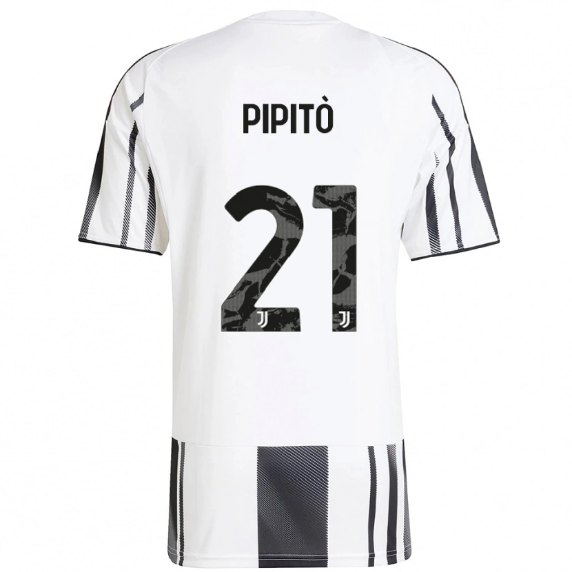 Danxen Dames Giuseppe Pipitò #21 Wit Zwart Thuisshirt Thuistenue 2025/26 T-Shirt