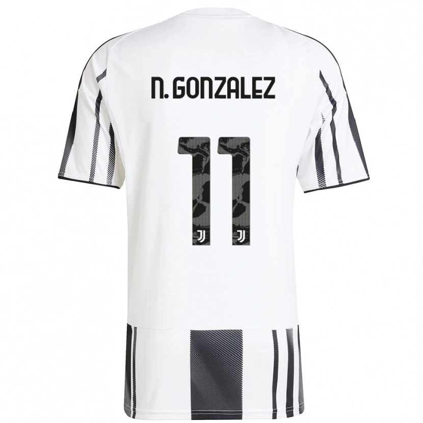 Danxen Dames Nico González #11 Wit Zwart Thuisshirt Thuistenue 2025/26 T-Shirt