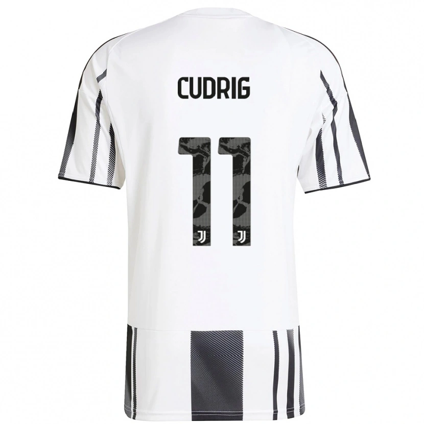 Danxen Dames Nicolò Cudrig #11 Wit Zwart Thuisshirt Thuistenue 2025/26 T-Shirt