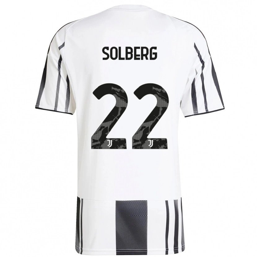 Danxen Dames Elias Solberg #22 Wit Zwart Thuisshirt Thuistenue 2025/26 T-Shirt