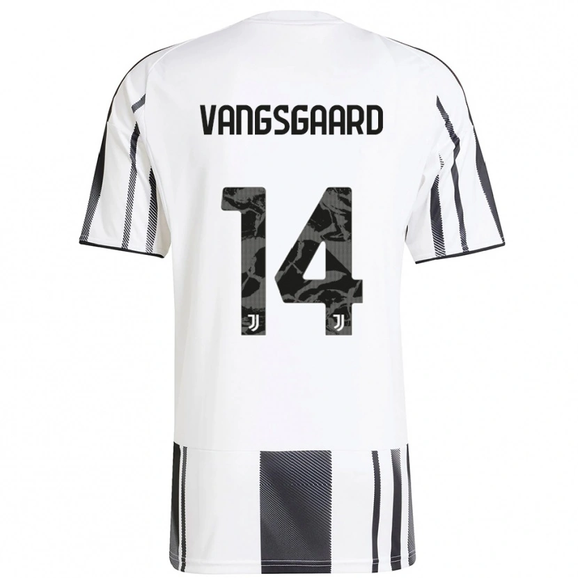 Danxen Dames Amalie Jørgensen Vangsgaard #14 Wit Zwart Thuisshirt Thuistenue 2025/26 T-Shirt