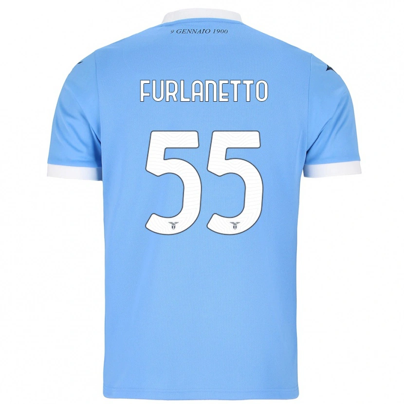 Danxen Dames Alessio Furlanetto #55 Hemelblauw Wit Thuisshirt Thuistenue 2025/26 T-Shirt