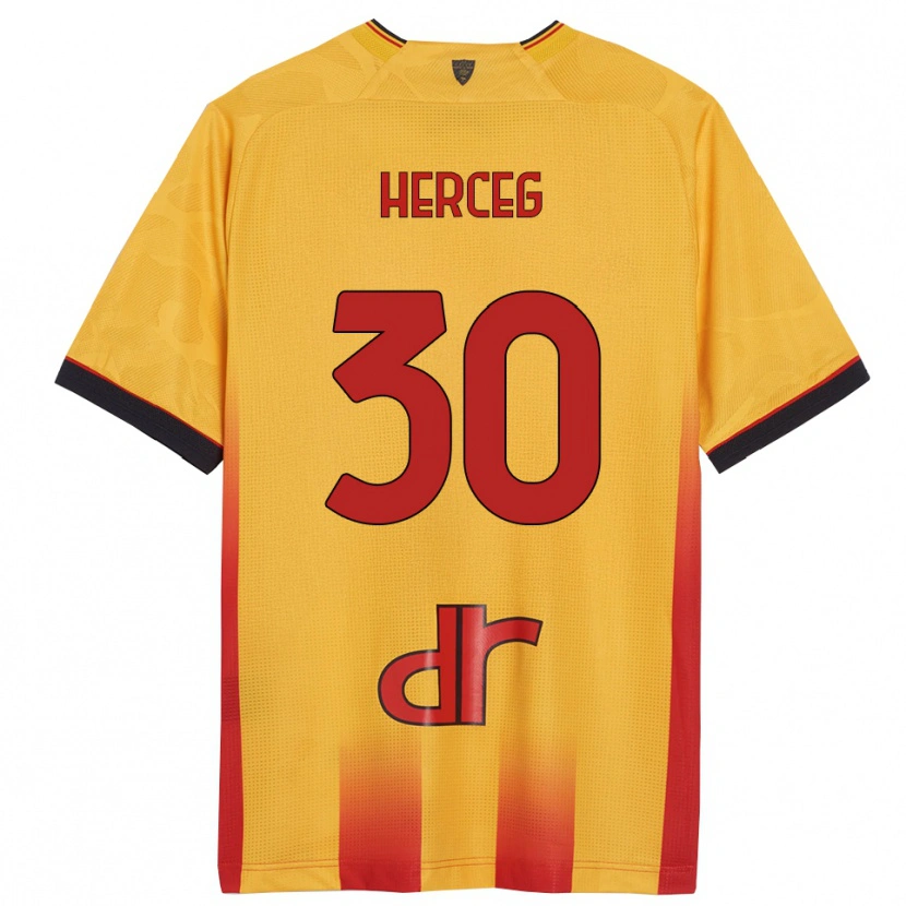 Danxen Dames Lovro Herceg #30 Geel Oranje Thuisshirt Thuistenue 2025/26 T-Shirt
