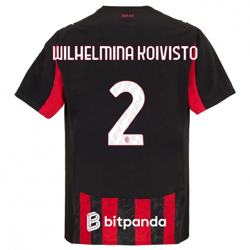 Danxen Dames Emma Wilhelmina Koivisto #2 Rood Zwart Thuisshirt Thuistenue 2025/26 T-Shirt