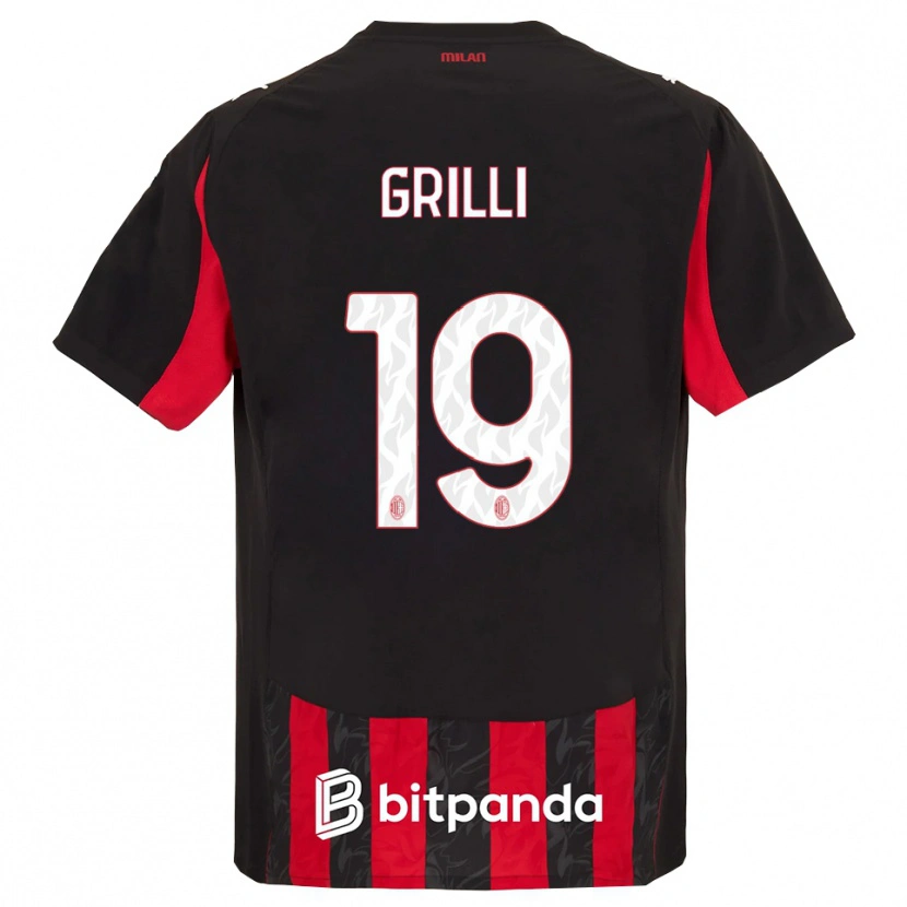 Danxen Dames Lorenzo Grilli #19 Rood Zwart Thuisshirt Thuistenue 2025/26 T-Shirt