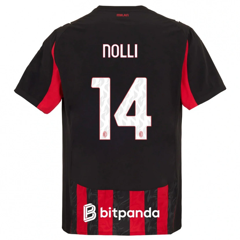 Danxen Dames Luca Nolli #14 Rood Zwart Thuisshirt Thuistenue 2025/26 T-Shirt
