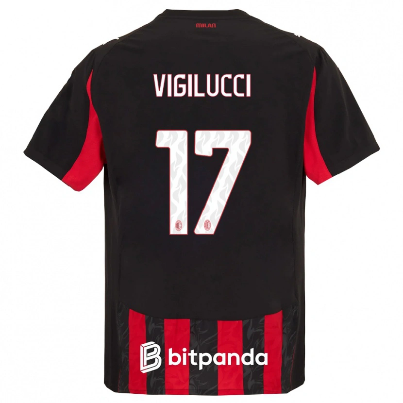 Danxen Dames Valery Vigilucci #17 Rood Zwart Thuisshirt Thuistenue 2025/26 T-Shirt