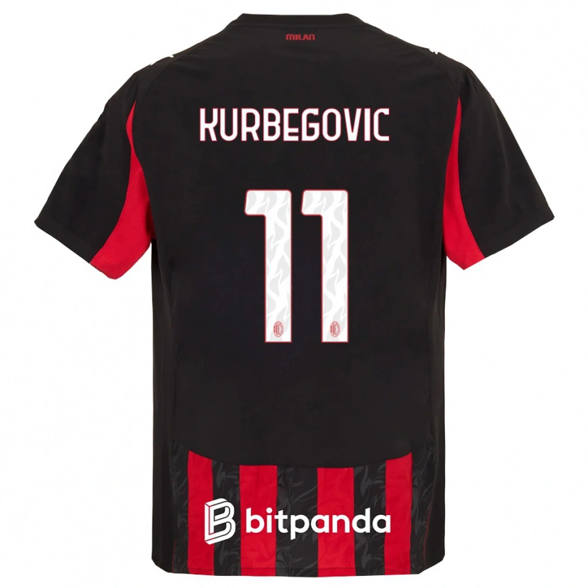 Danxen Dames Dino Kurbegovic #11 Rood Zwart Thuisshirt Thuistenue 2025/26 T-Shirt