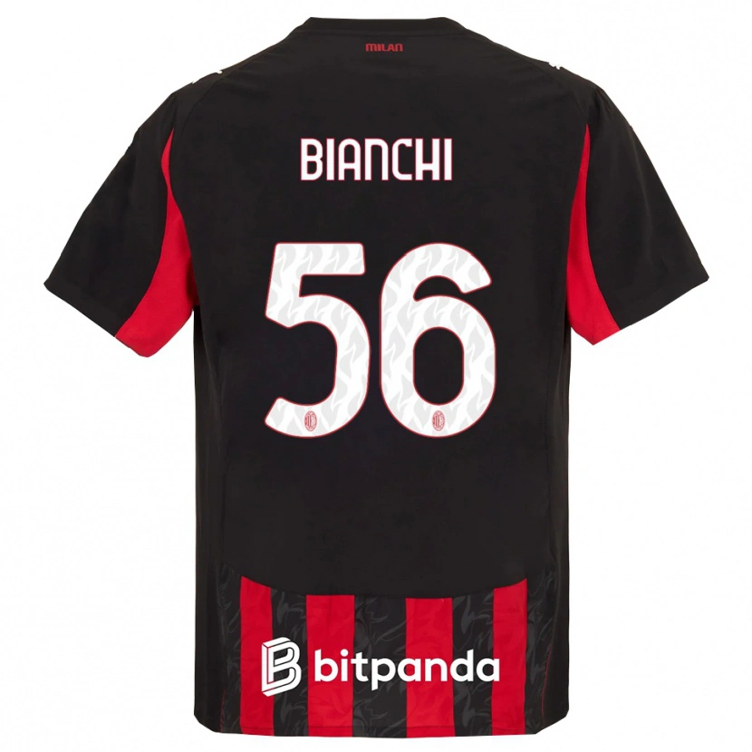 Danxen Dames Alessandro Bianchi #56 Rood Zwart Thuisshirt Thuistenue 2025/26 T-Shirt