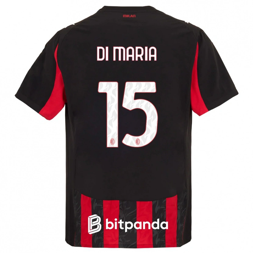 Danxen Dames Alessandro Di Maria #15 Rood Zwart Thuisshirt Thuistenue 2025/26 T-Shirt