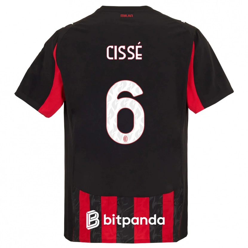 Danxen Dames Maiga-Hamadoun Cissé #6 Rood Zwart Thuisshirt Thuistenue 2025/26 T-Shirt