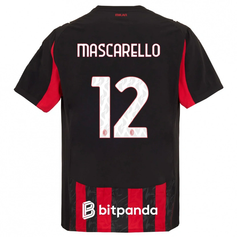 Danxen Dames Marta Mascarello #12 Rood Zwart Thuisshirt Thuistenue 2025/26 T-Shirt