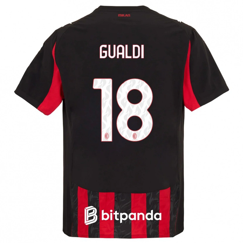 Danxen Dames Andrea Gualdi #18 Rood Zwart Thuisshirt Thuistenue 2025/26 T-Shirt