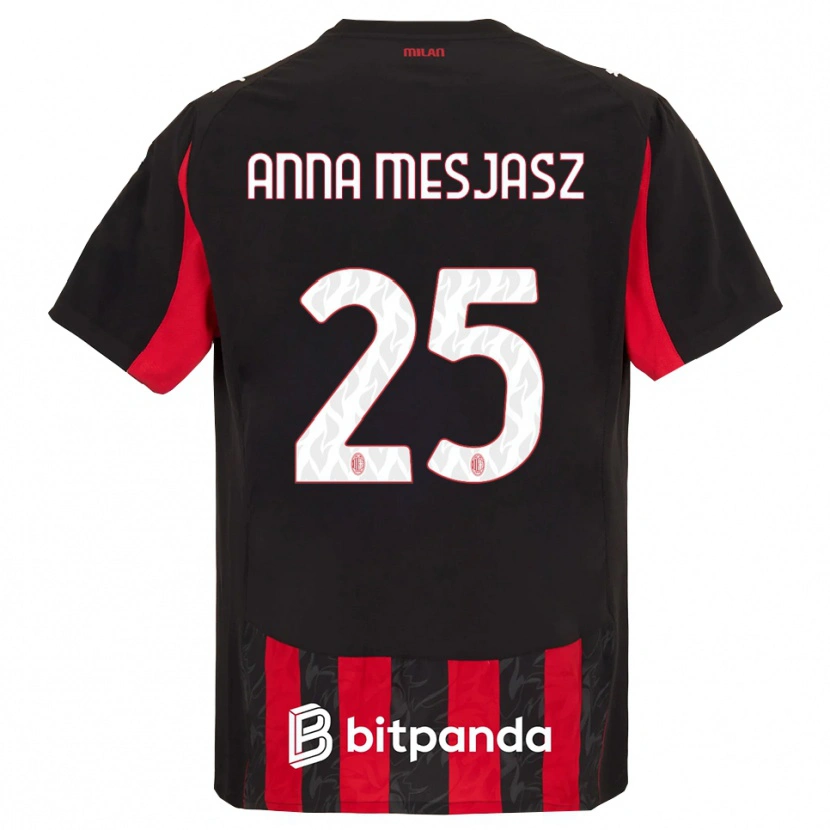 Danxen Dames Małgorzata Anna Mesjasz #25 Rood Zwart Thuisshirt Thuistenue 2025/26 T-Shirt