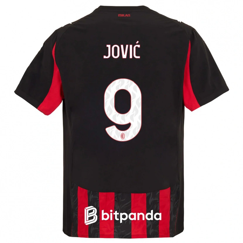 Danxen Dames Luka Jovic #9 Rood Zwart Thuisshirt Thuistenue 2025/26 T-Shirt