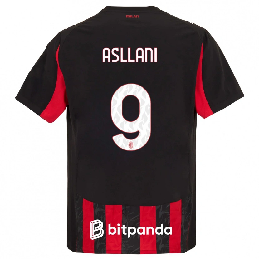 Danxen Dames Kosovare Asllani #9 Rood Zwart Thuisshirt Thuistenue 2025/26 T-Shirt