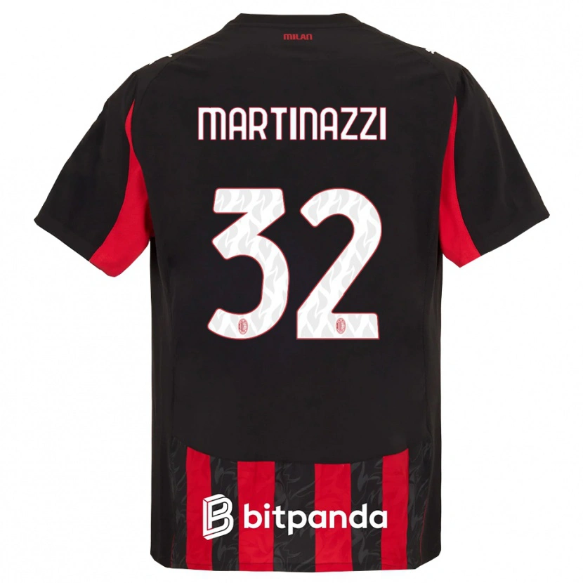 Danxen Dames Luca Martinazzi #32 Rood Zwart Thuisshirt Thuistenue 2025/26 T-Shirt