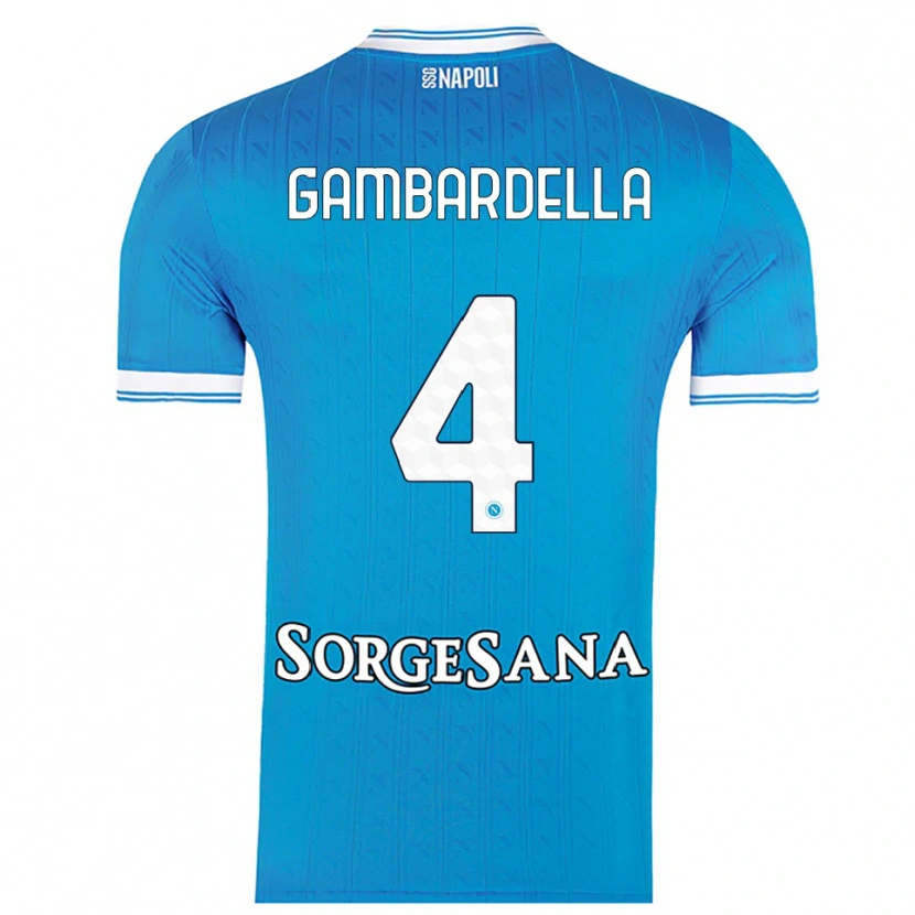 Danxen Dames Vittorio Gambardella #4 Hemelblauw Wit Thuisshirt Thuistenue 2025/26 T-Shirt