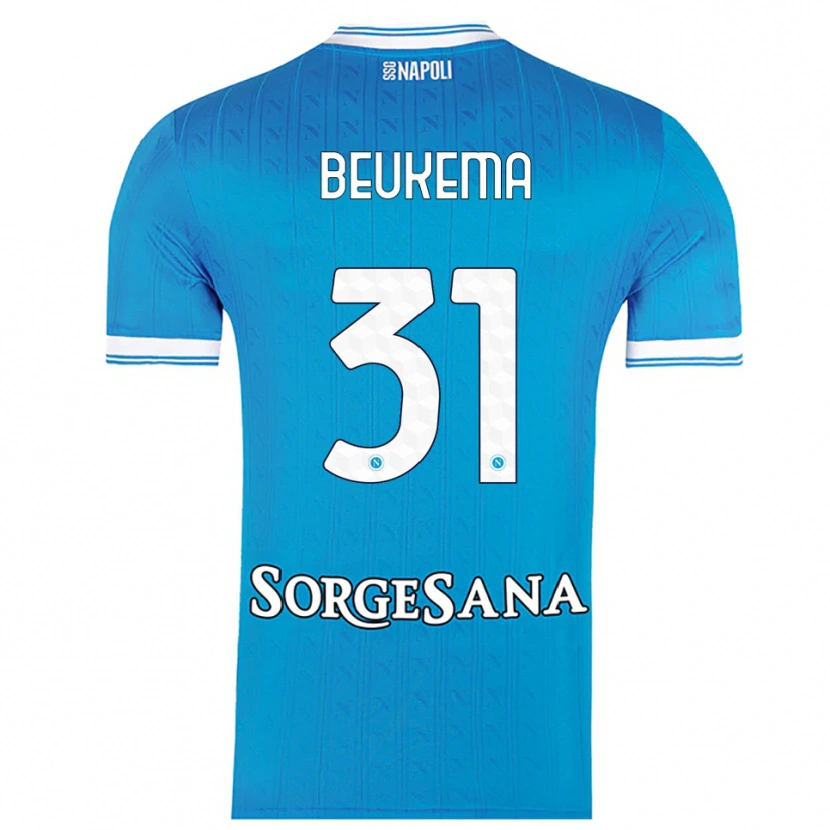 Danxen Dames Sam Beukema #31 Hemelblauw Wit Thuisshirt Thuistenue 2025/26 T-Shirt
