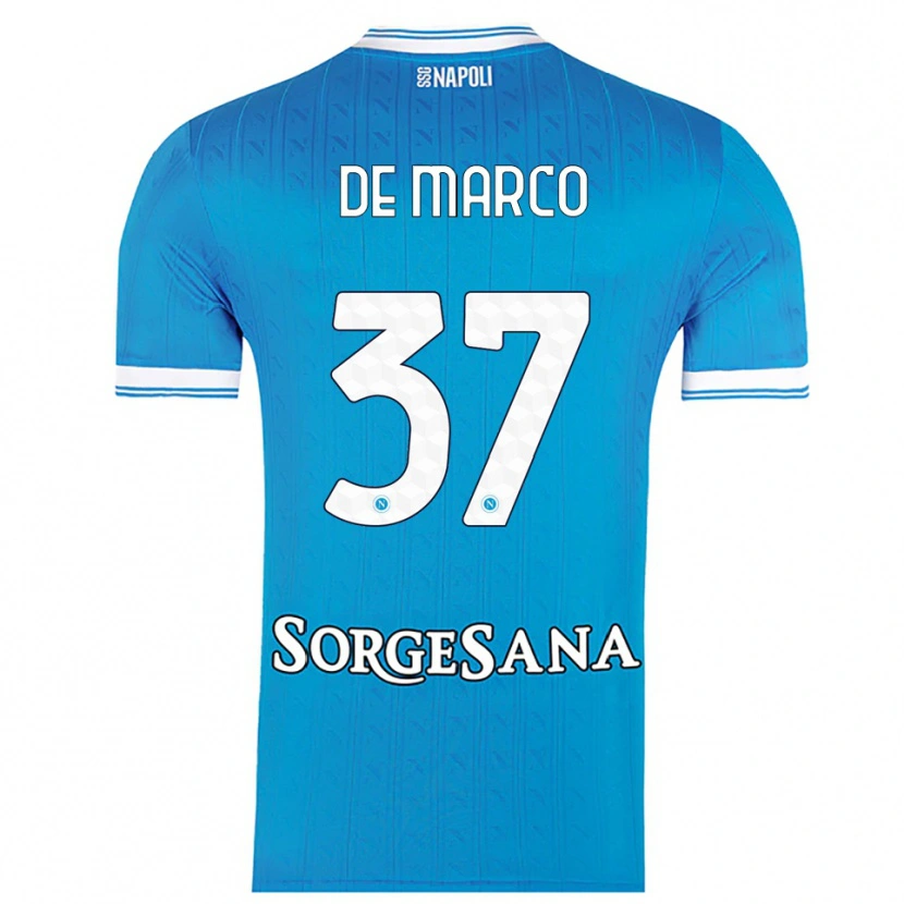 Danxen Dames Francesco De Marco #37 Hemelblauw Wit Thuisshirt Thuistenue 2025/26 T-Shirt
