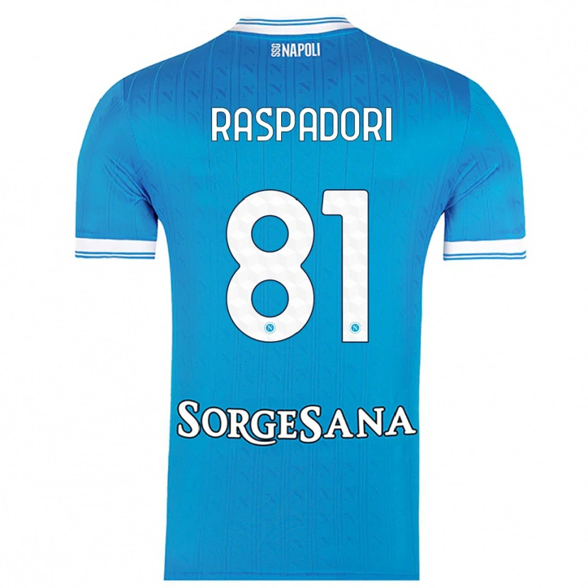 Danxen Dames Giacomo Raspadori #81 Hemelblauw Wit Thuisshirt Thuistenue 2025/26 T-Shirt
