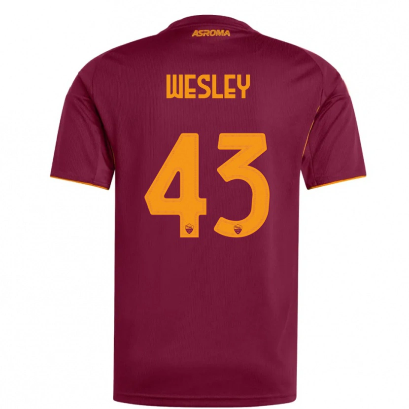 Danxen Dames Wesley #43 Bourgondisch Oranje Thuisshirt Thuistenue 2025/26 T-Shirt