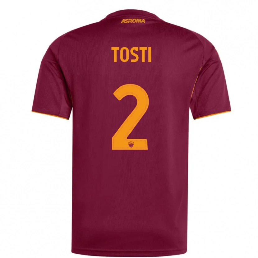 Danxen Dames Alessandro Tosti #2 Bourgondisch Oranje Thuisshirt Thuistenue 2025/26 T-Shirt
