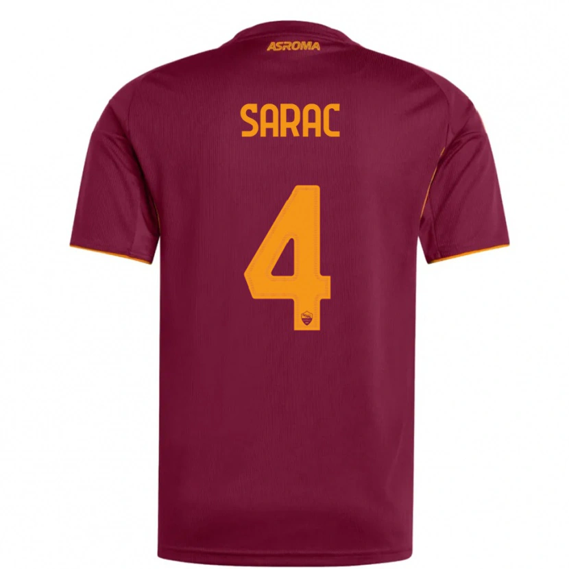 Danxen Dames Pavle Sarac #4 Bourgondisch Oranje Thuisshirt Thuistenue 2025/26 T-Shirt