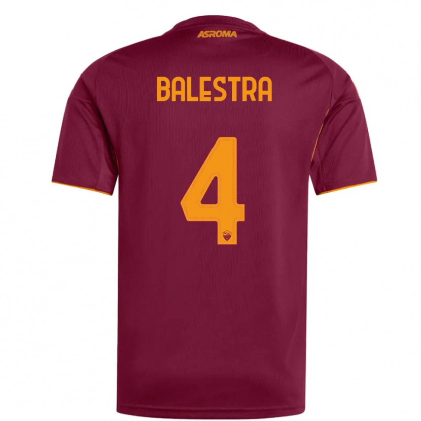 Danxen Dames Christian Balestra #4 Bourgondisch Oranje Thuisshirt Thuistenue 2025/26 T-Shirt