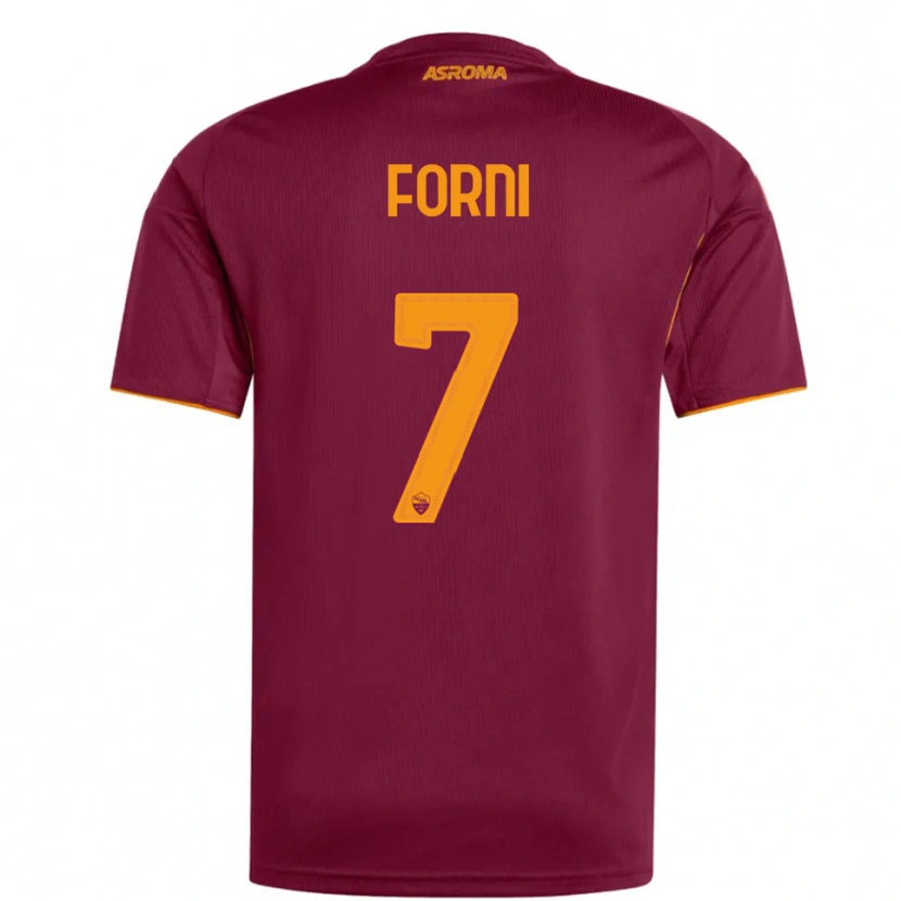 Danxen Dames Matteo Forni #7 Bourgondisch Oranje Thuisshirt Thuistenue 2025/26 T-Shirt