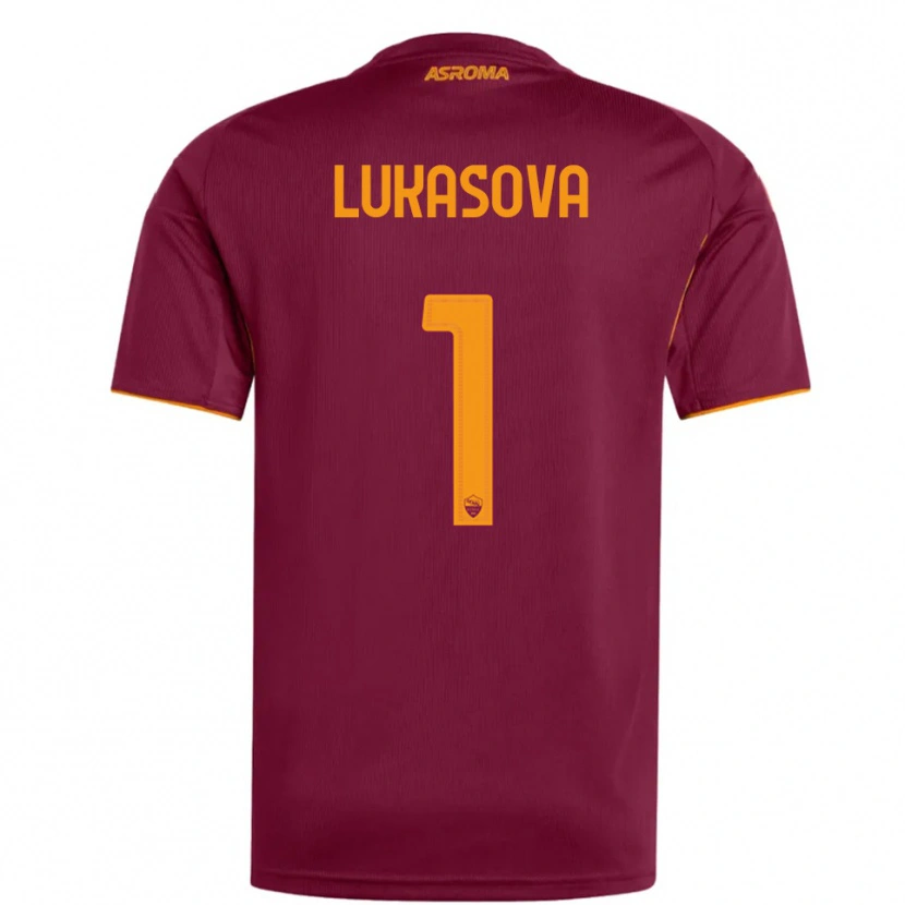 Danxen Dames Olivie Lukášová #1 Bourgondisch Oranje Thuisshirt Thuistenue 2025/26 T-Shirt