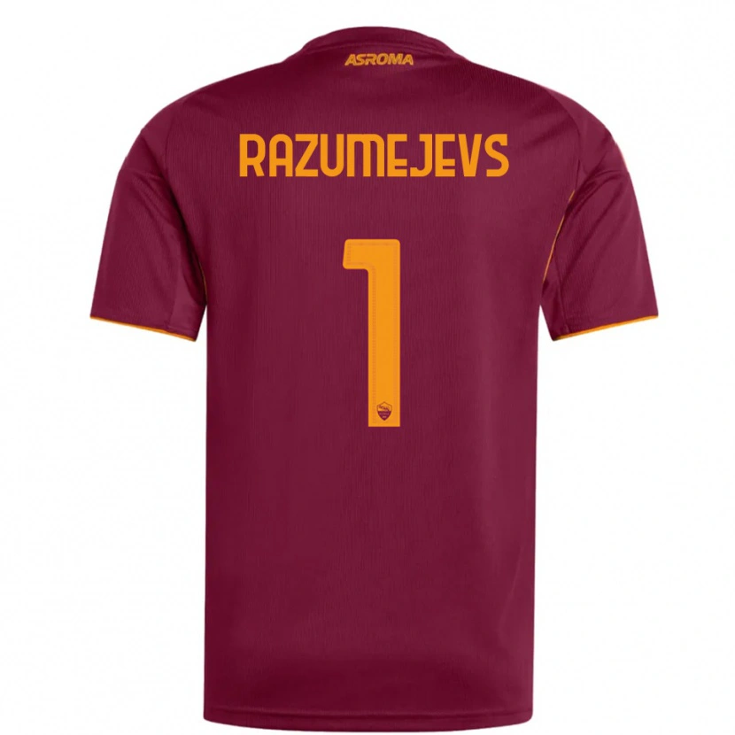 Danxen Dames Vladislavs Razumejevs #1 Bourgondisch Oranje Thuisshirt Thuistenue 2025/26 T-Shirt