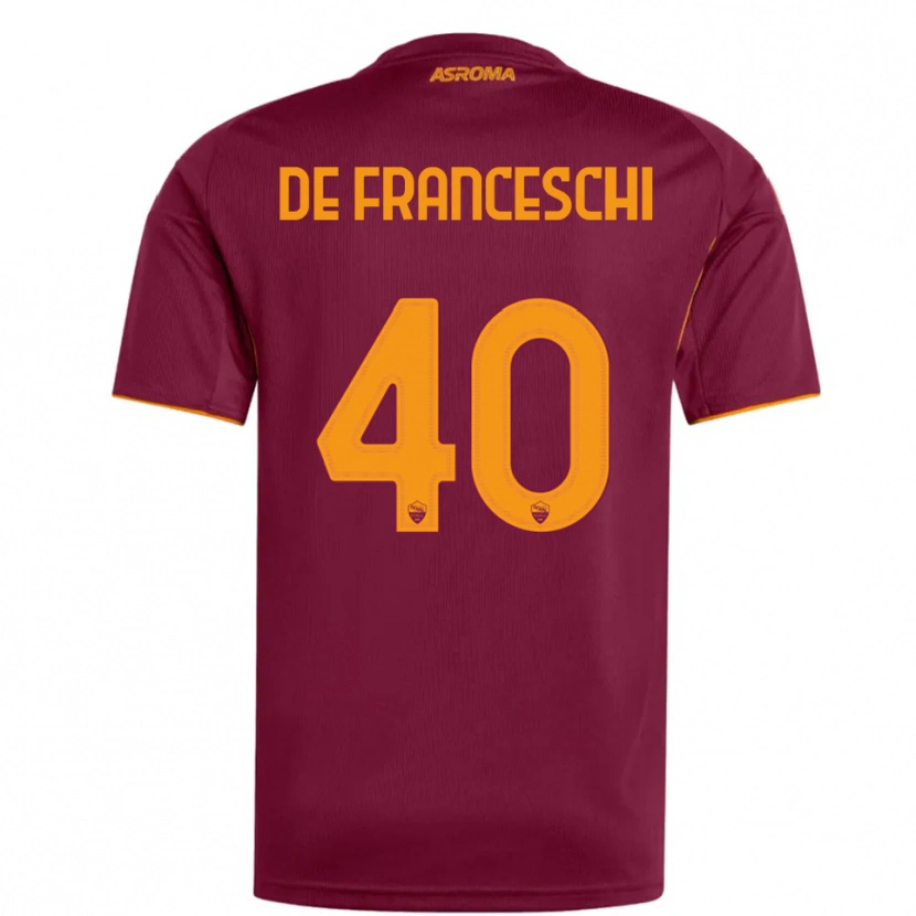 Danxen Dames Leonardo De Franceschi #40 Bourgondisch Oranje Thuisshirt Thuistenue 2025/26 T-Shirt