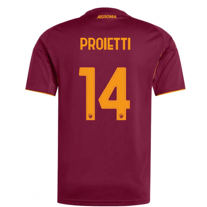 Danxen Dames Mauro Proietti #14 Bourgondisch Oranje Thuisshirt Thuistenue 2025/26 T-Shirt