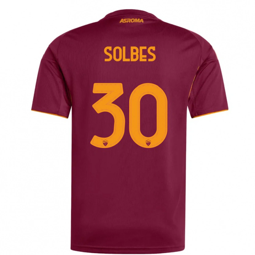 Danxen Dames Ricardo Solbes #30 Bourgondisch Oranje Thuisshirt Thuistenue 2025/26 T-Shirt