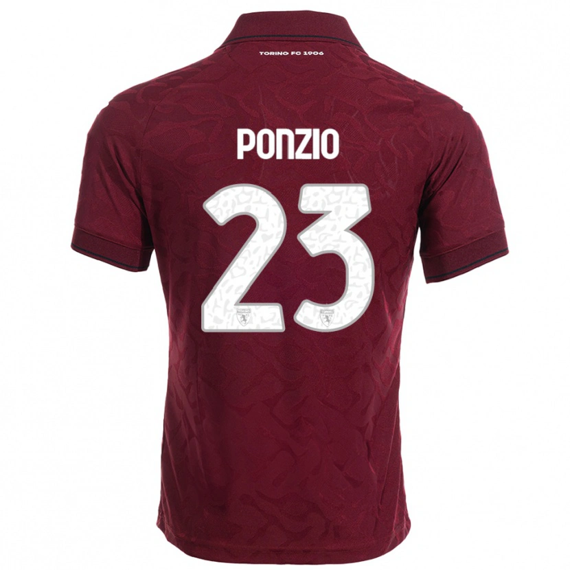 Danxen Dames Erika Ponzio #23 Bourgondisch Wit Thuisshirt Thuistenue 2025/26 T-Shirt