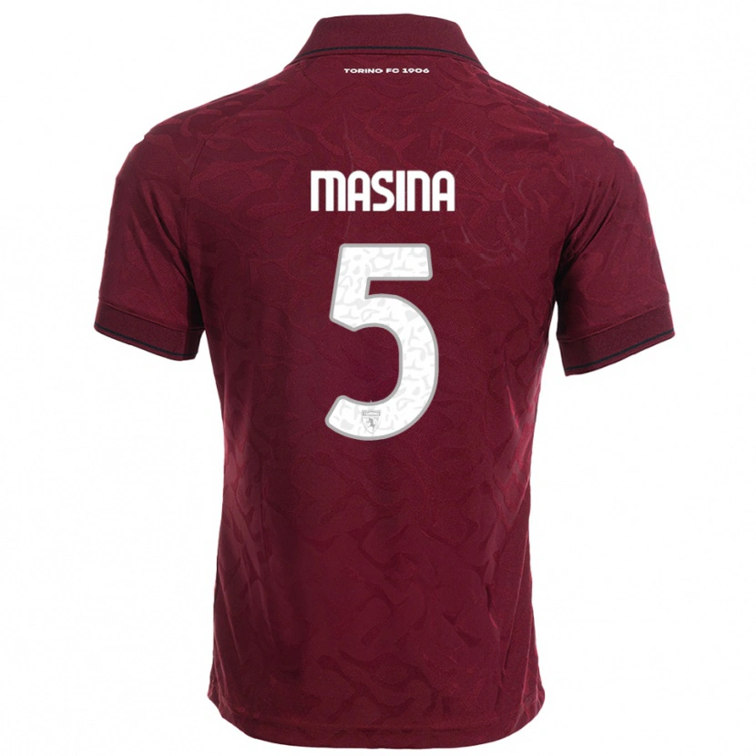 Danxen Dames Adam Masina #5 Bourgondisch Wit Thuisshirt Thuistenue 2025/26 T-Shirt