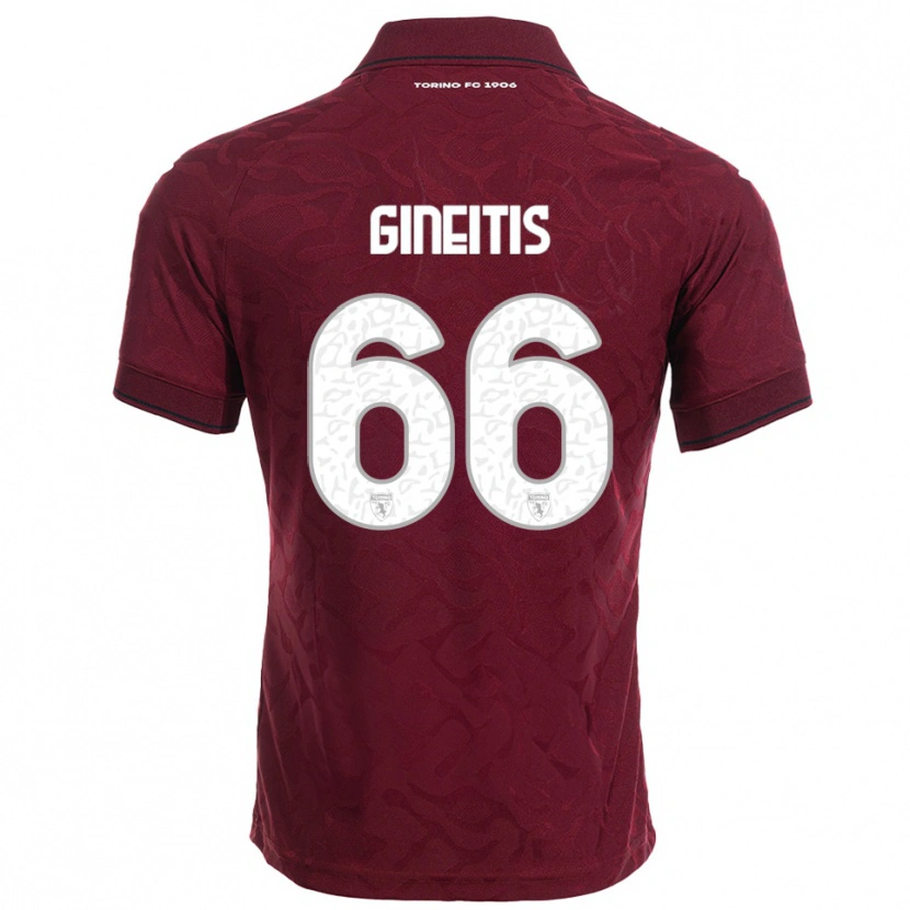 Danxen Dames Gvidas Gineitis #66 Bourgondisch Wit Thuisshirt Thuistenue 2025/26 T-Shirt