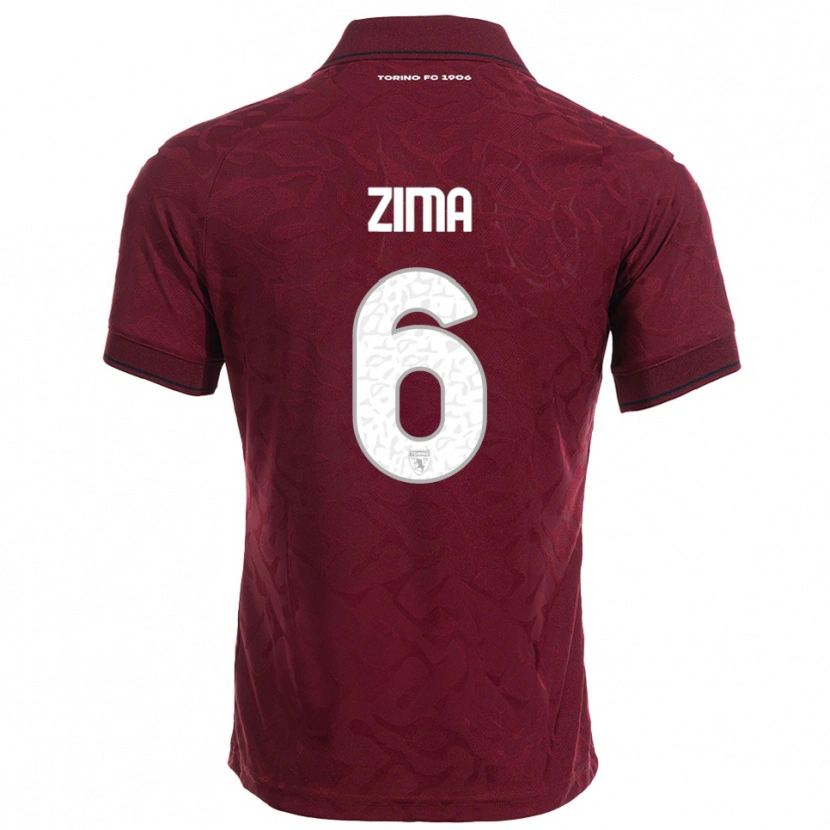 Danxen Dames David Zima #6 Bourgondisch Wit Thuisshirt Thuistenue 2025/26 T-Shirt