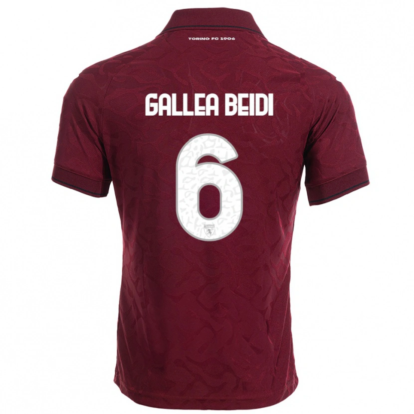 Danxen Dames Francesco Gallea Beidi #6 Bourgondisch Wit Thuisshirt Thuistenue 2025/26 T-Shirt