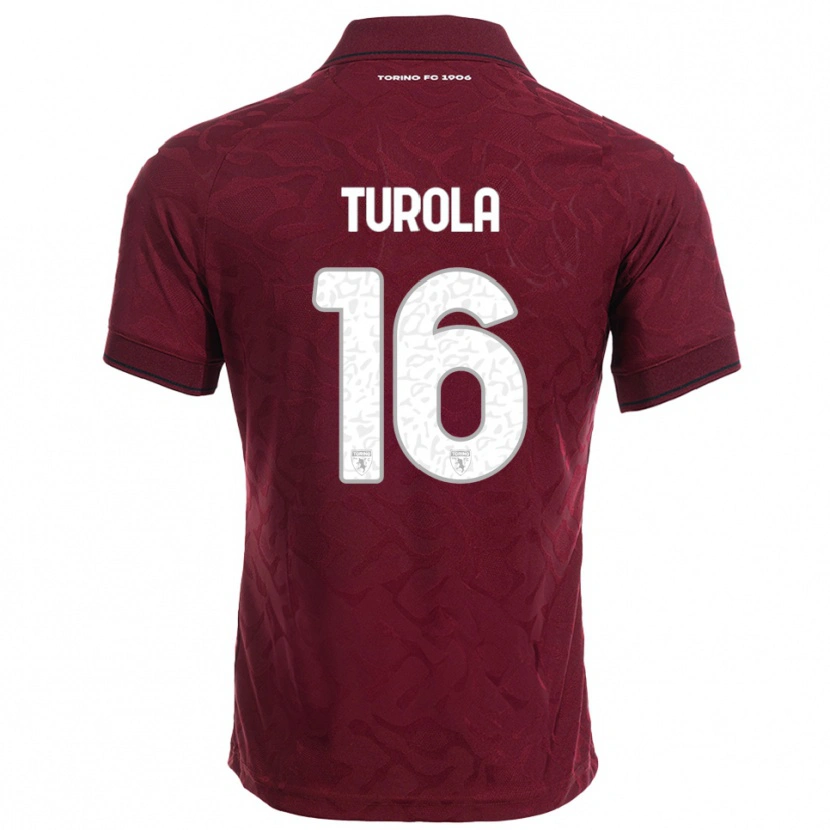 Danxen Dames Cristian Turola #16 Bourgondisch Wit Thuisshirt Thuistenue 2025/26 T-Shirt
