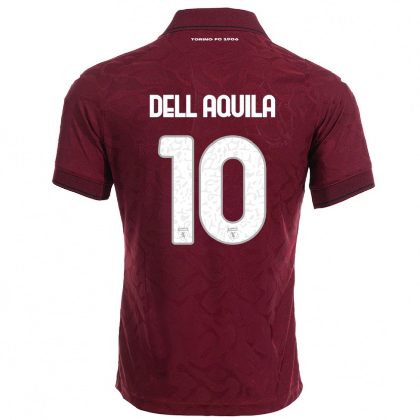Danxen Dames Francesco Dell'aquila #10 Bourgondisch Wit Thuisshirt Thuistenue 2025/26 T-Shirt