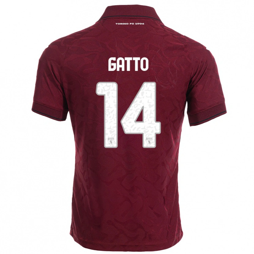 Danxen Dames Tommaso Gatto #14 Bourgondisch Wit Thuisshirt Thuistenue 2025/26 T-Shirt