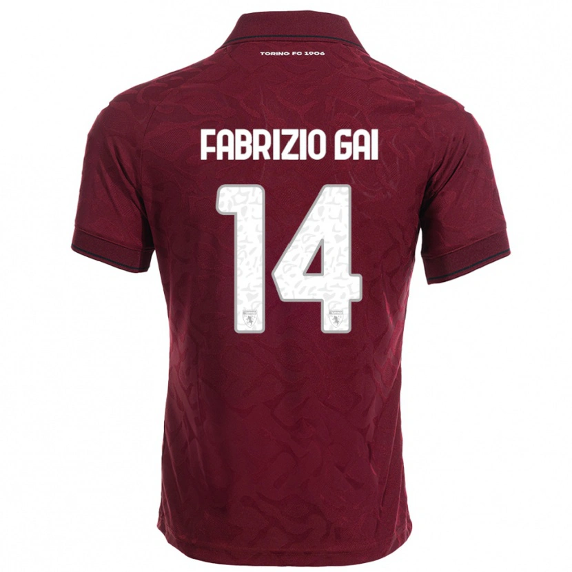 Danxen Dames Fabrizio Gai #14 Bourgondisch Wit Thuisshirt Thuistenue 2025/26 T-Shirt