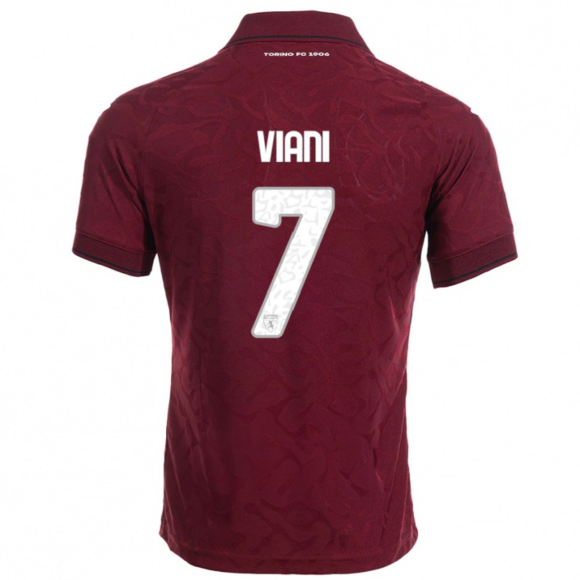 Danxen Dames Pietro Viani #7 Bourgondisch Wit Thuisshirt Thuistenue 2025/26 T-Shirt