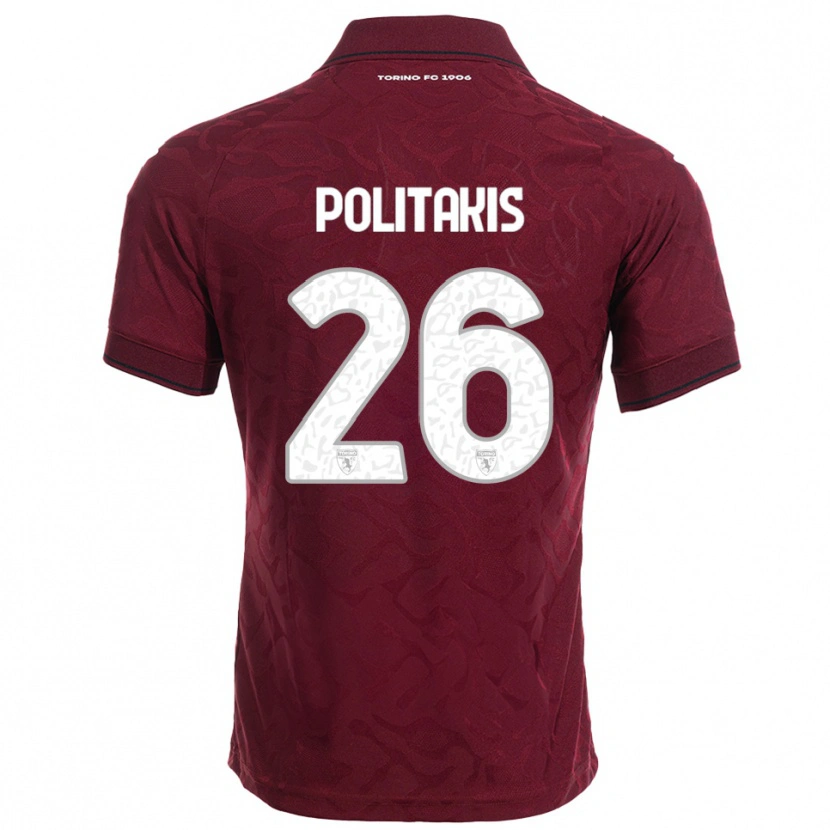 Danxen Dames Grigorios Politakis #26 Bourgondisch Wit Thuisshirt Thuistenue 2025/26 T-Shirt